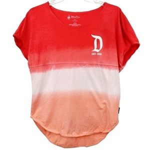 Spirit Jersey Disneyland Disney Parks Coral Orange Peach Ombré Short Sleeve Sz S